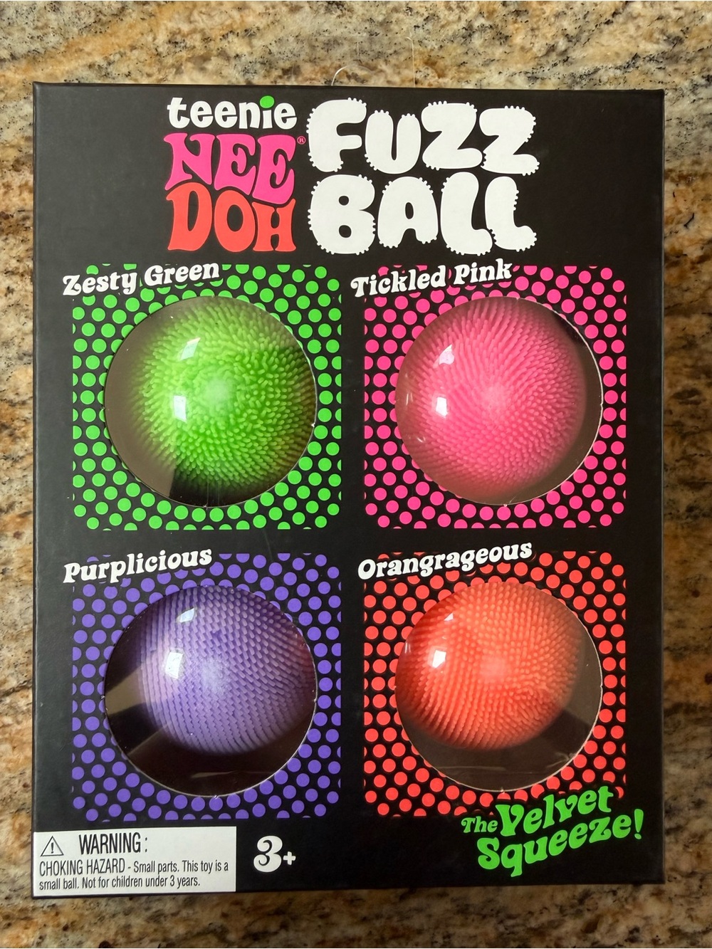 *VIRAL RARE* Teenie NEE DOH Fuzz Ball 4-Pack - Green, Pink, Purple, Orange